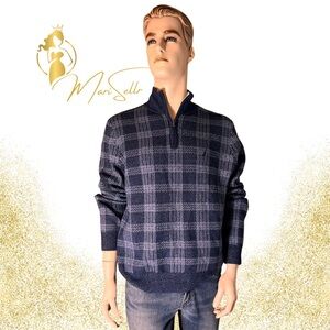 NEW !!! Nautica Blue Zip Up Sweater with Classic Style